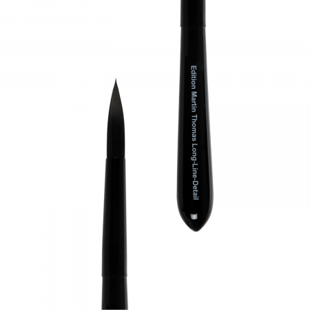 Linierpinsel, "Long-Line-Detail", schwarzes Synthetikhaar, schwarze Zwinge, kurzer schwarzer Stiel